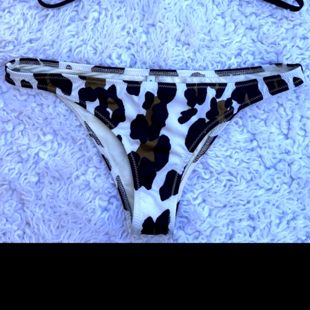 Solid and Striped cow print bikini bottom